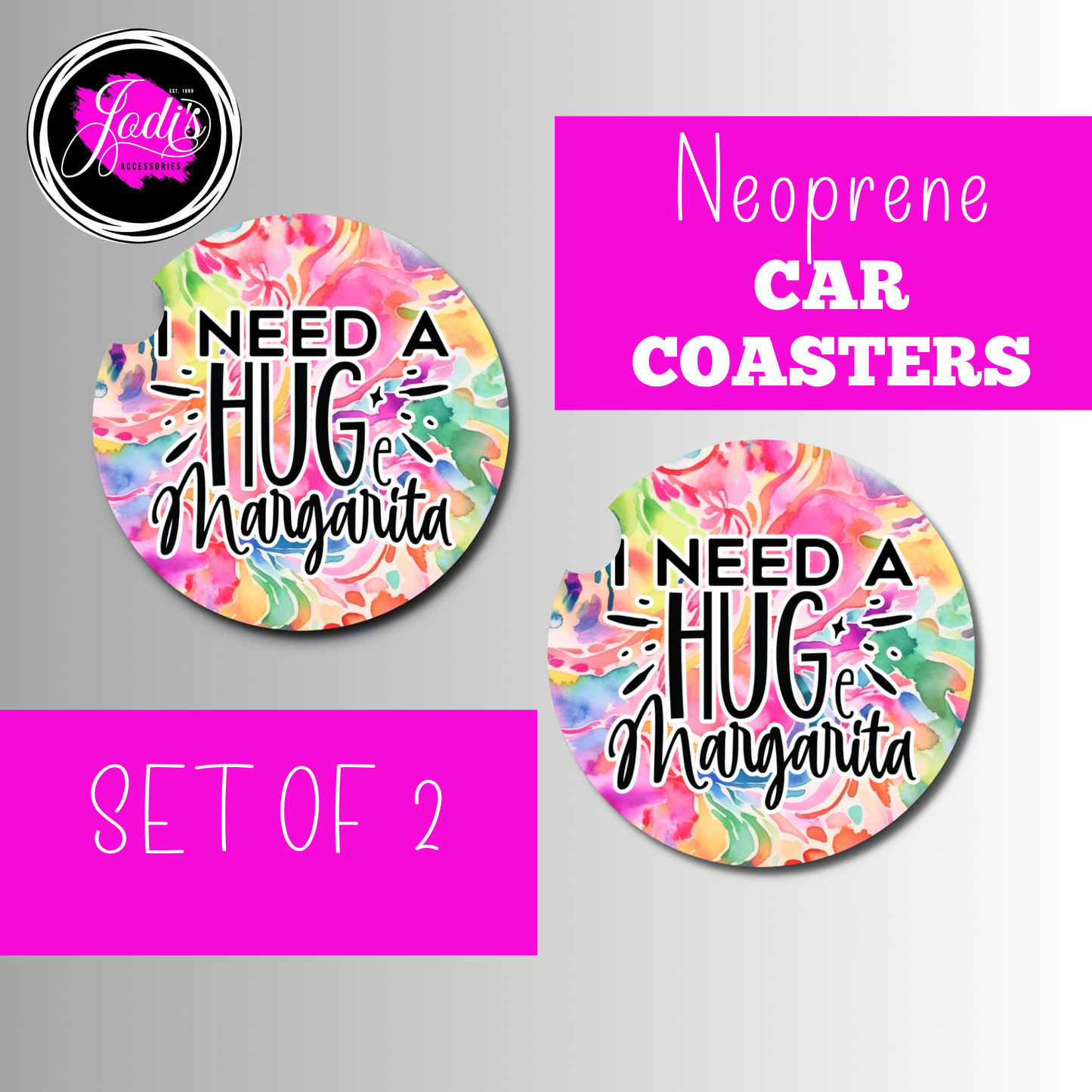 I Need A Hug Margarita Car Coaster