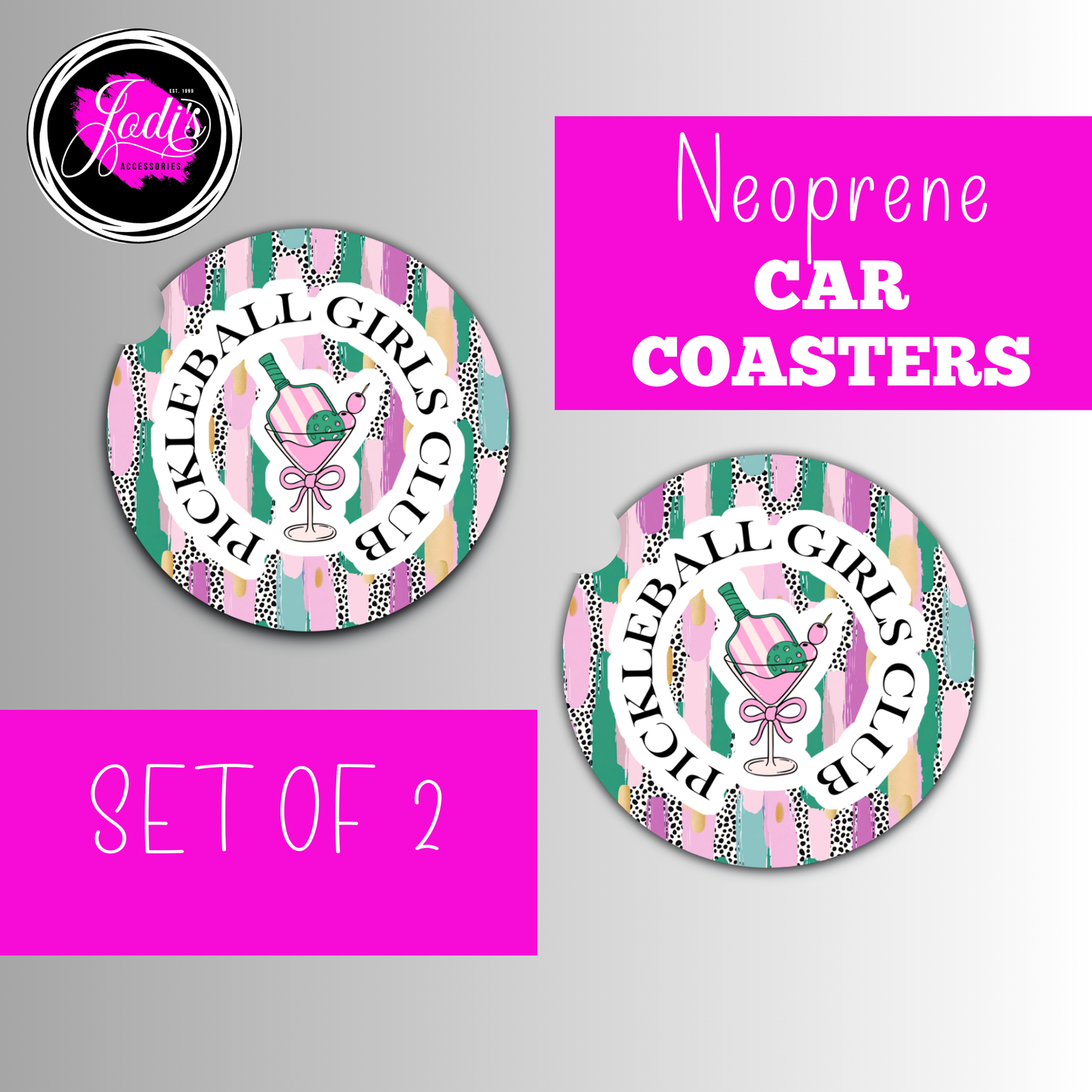 Pickleball Girls Club Car Coaster