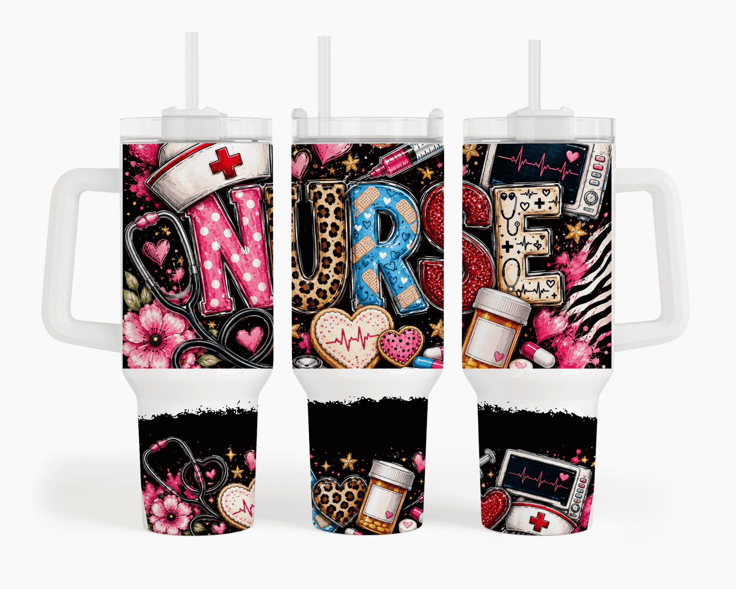 Nurse Life Bold Black 40 oz Tumbler