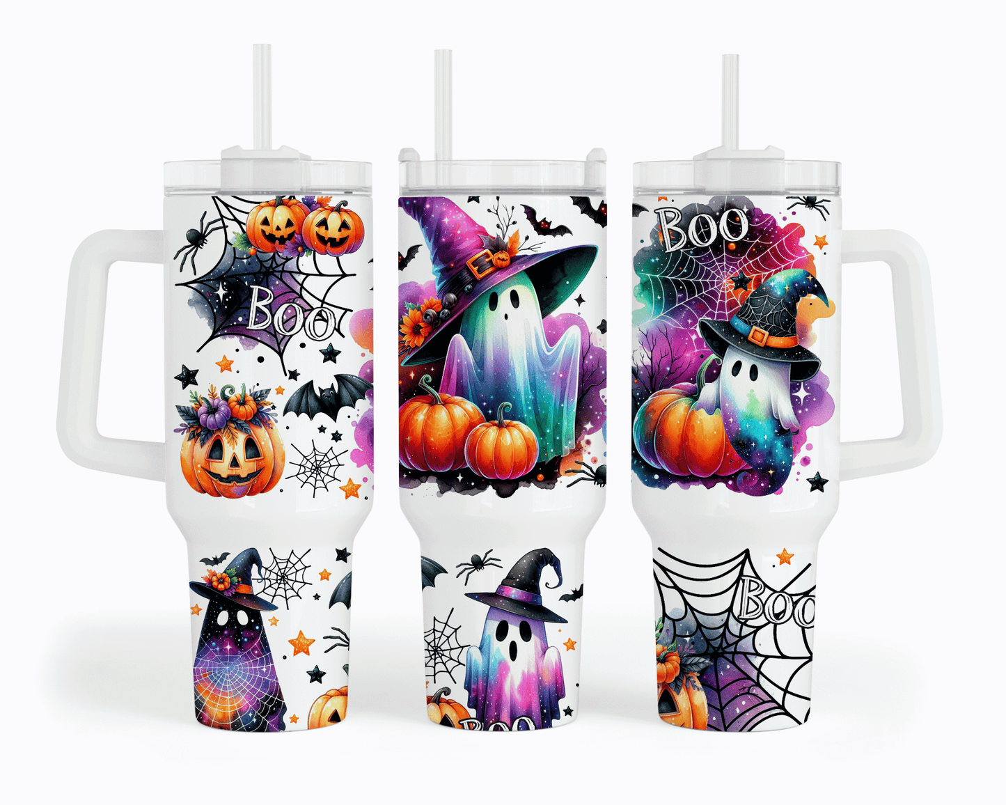 Spooky Boo Ghost Witch Hat Halloween 40 oz Tumbler