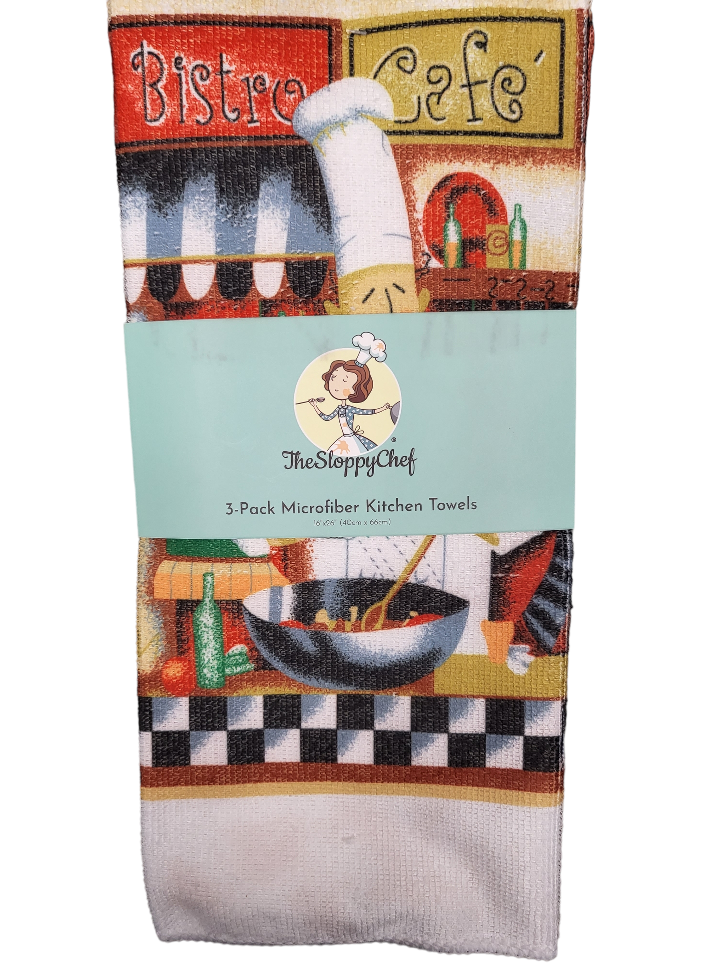3-Pack Microfiber Bistro Theme Kitchen Towels