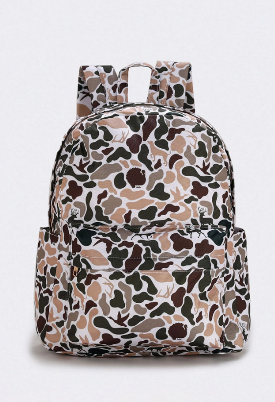 Deer Hunting Print Kids Canvas Backpack
