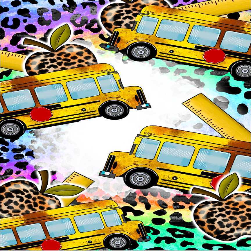 Leopard School Bus Small Tile/Plaque