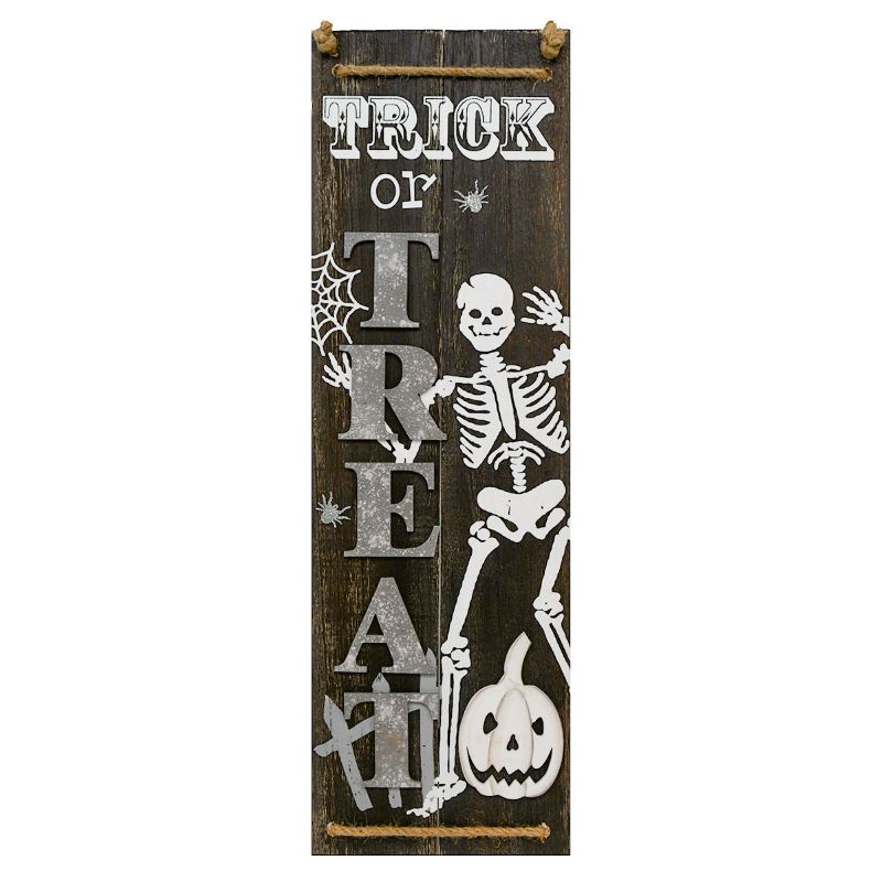 31" Black Trick or Treat Wood Sign