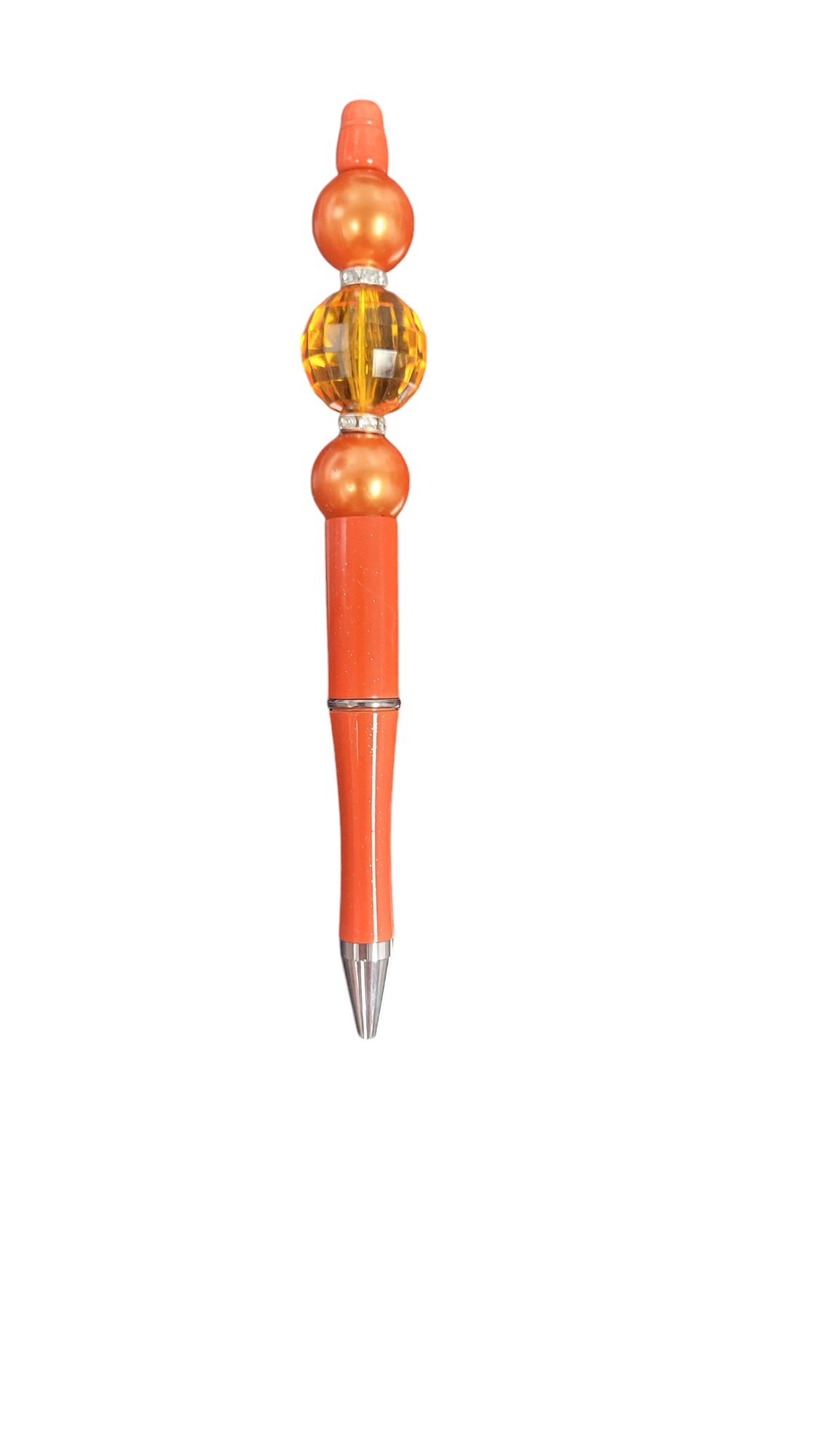 Boho Burnt Orange Beaded Pen
