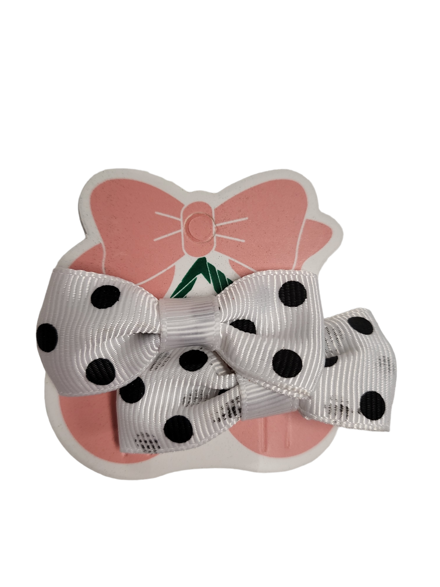 Set of 2 Tiny White w/Blk Dot HB
