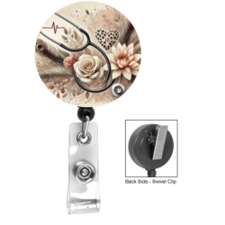 BOHO Floral Stethoscope Badge Reel