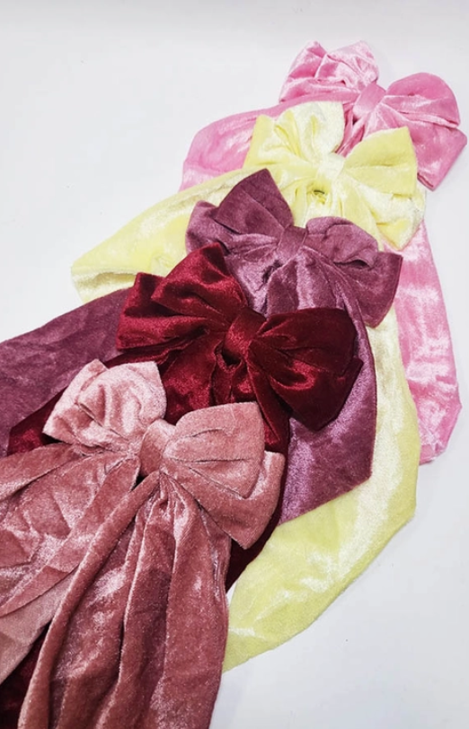 Large Size Long Tail Velvet Hair Bow