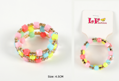 Little Girls Faceted Square Wrap Bracelet