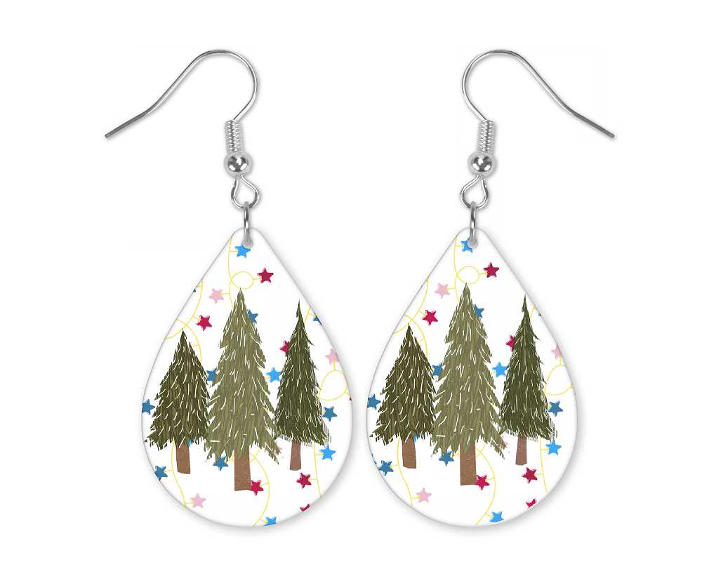 Three Trees For Me Christmas Earrings