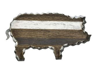Wood Pig w/ Metal Edging