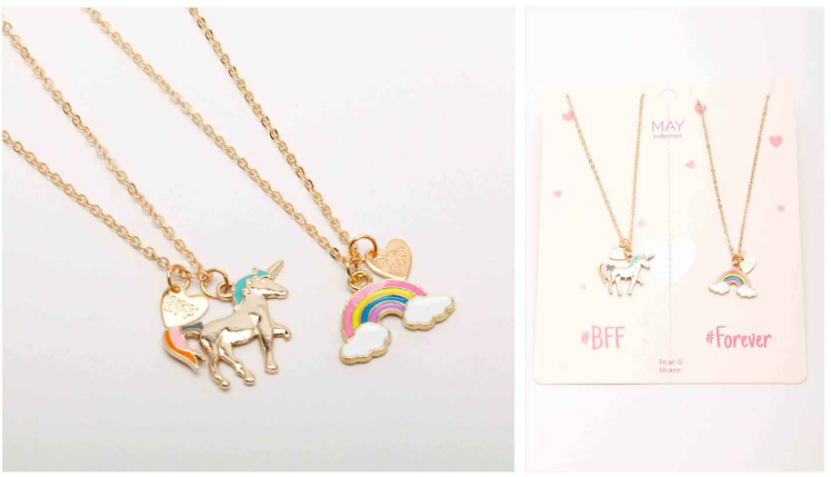 Unicorn & Rainbow Friend Necklace Set