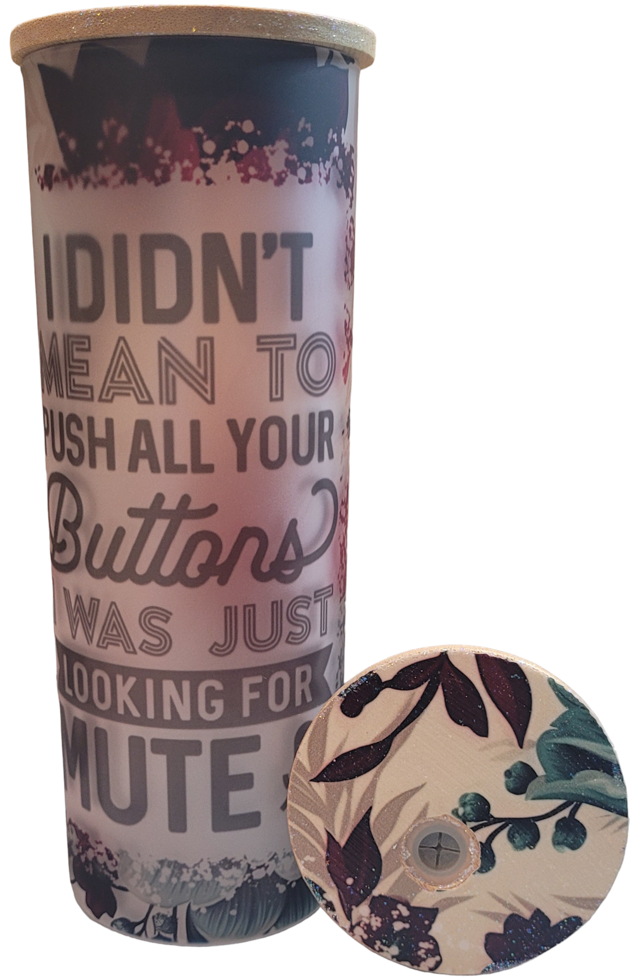 25 oz Libby Glass Tumbler-Push Your Buttons