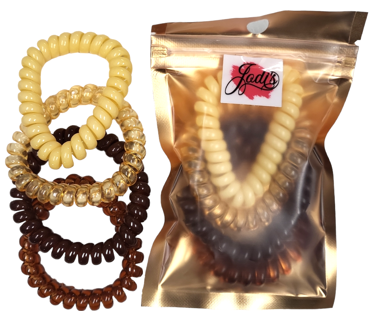 4 PC Brown & Vanilla Hair Coils Set