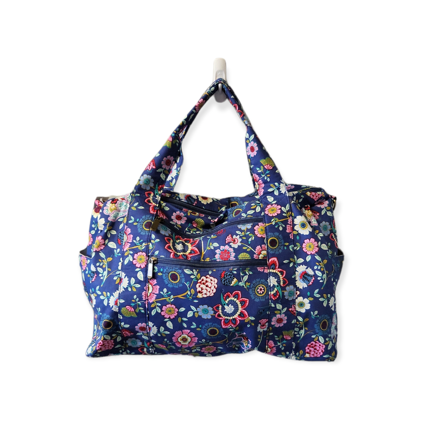 Floral Fabric Duffel Bag w/Removable Strap