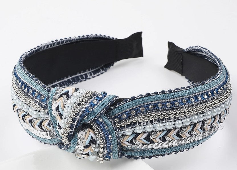 Faux Pearl & Rhinestone Decor HEADBAND