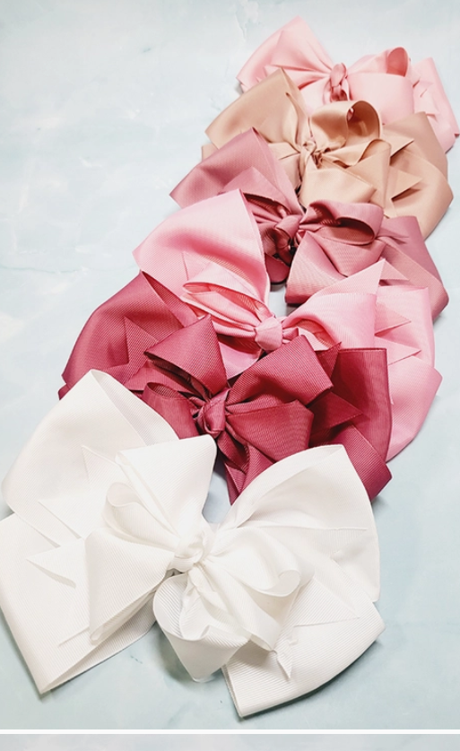 Large Size Mauve Tone Loop Hair Bow