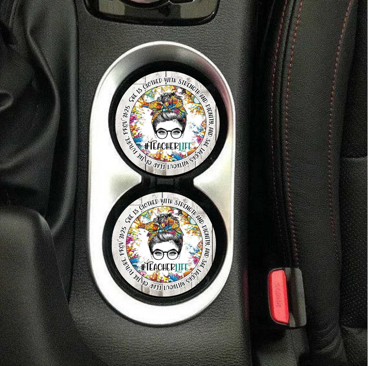 #Teacherlife Proverbs Car Coasters