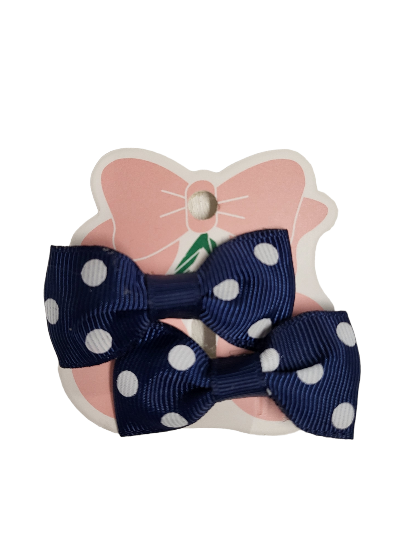 2 PC Mini Navy & White Hair bows