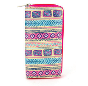 Hot Pink w/ Multi Color Patterns Wallet