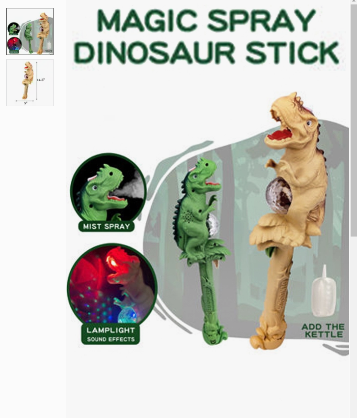 Dinosaur Mist Spray Led Light Up Sound Magic Wand