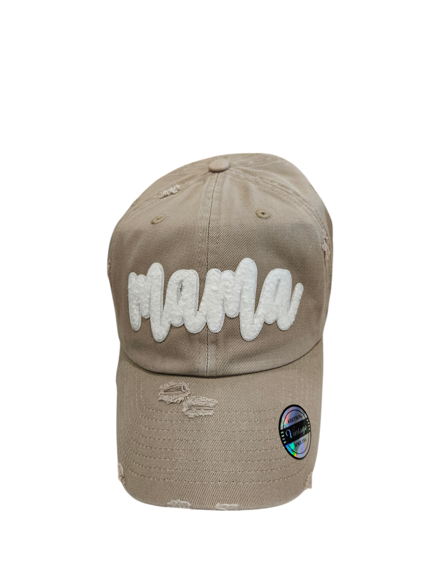 Khaki Embroidered MAMA Patch Ball Cap