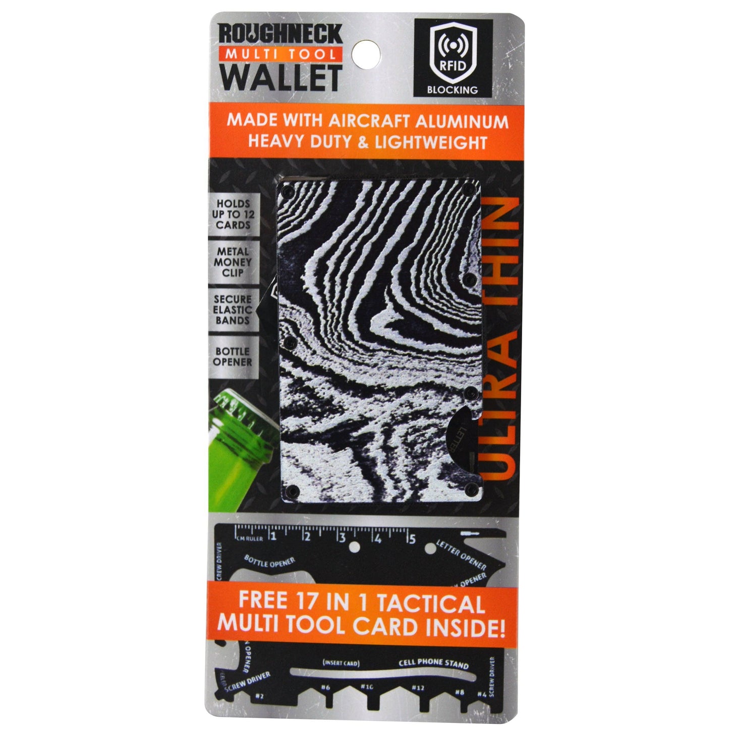 Ultra Thin RFID Blocking Wallet/Multi Tool