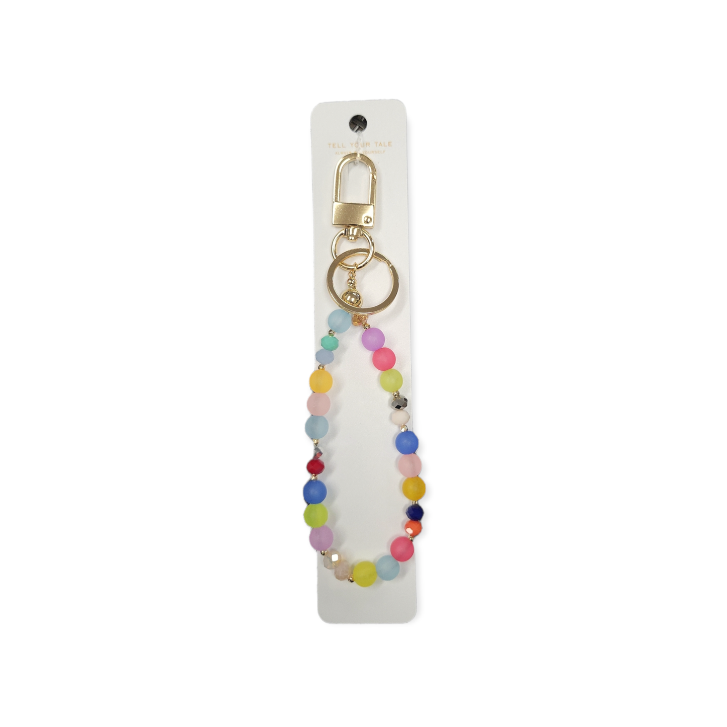 Multi Color Glass Bead Keychain