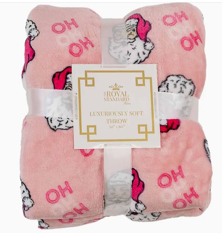 50 x 60 Pink HoHoHo Santa Throw