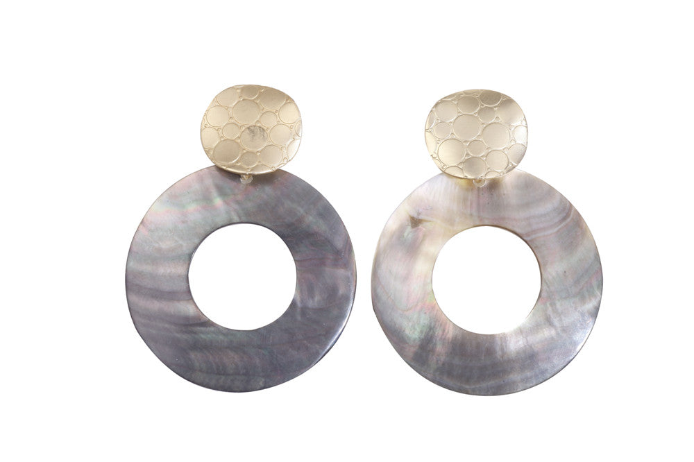 Abalone Shell Circle Earrings
