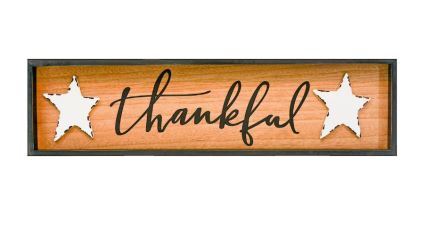 Thankful w/ Stars Wood sign