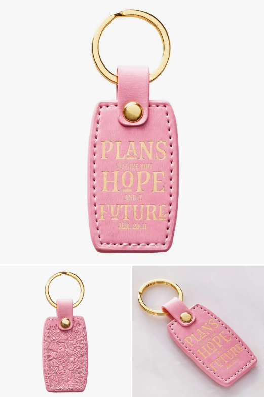 Hope and Future Lux Leather Key Ring - Jeremiah 29:11
