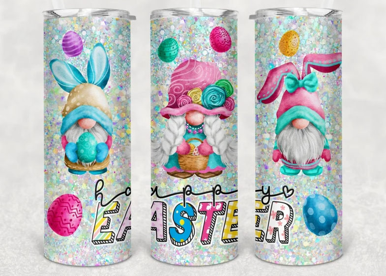 20 oz Granny Gnome Happy Easter Skinny Tumbler