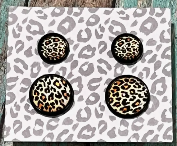 Leopard Stud Earrings Mini/ Reg Pack