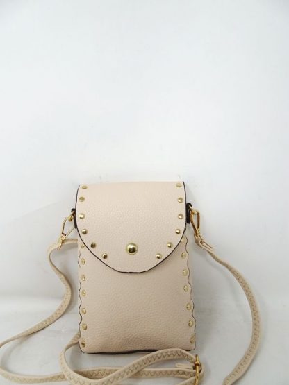 Studded Crossbody Bag - Beige