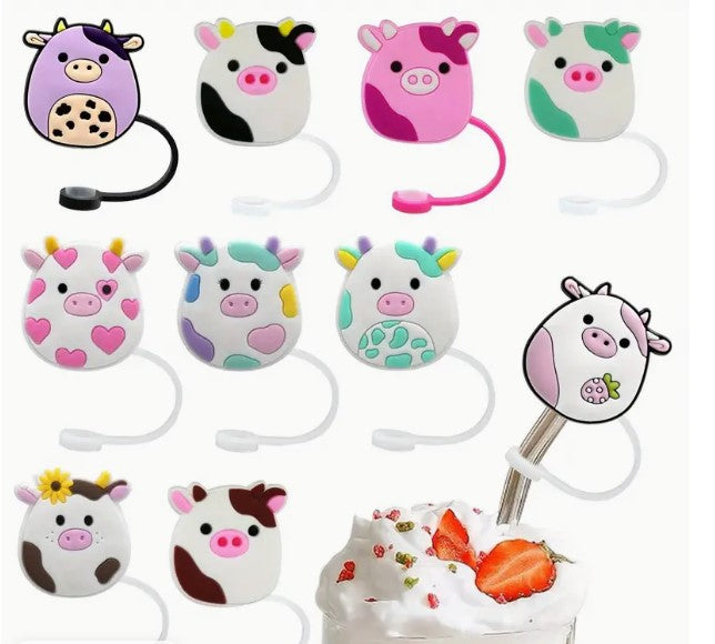 Cute Cartoon Cow Straw Toppers