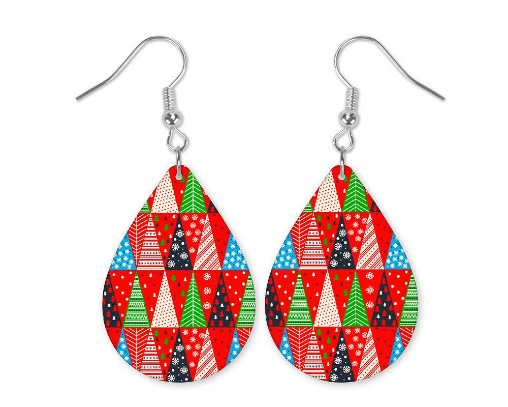 Modern and Fun Christmas Tree Earrings
