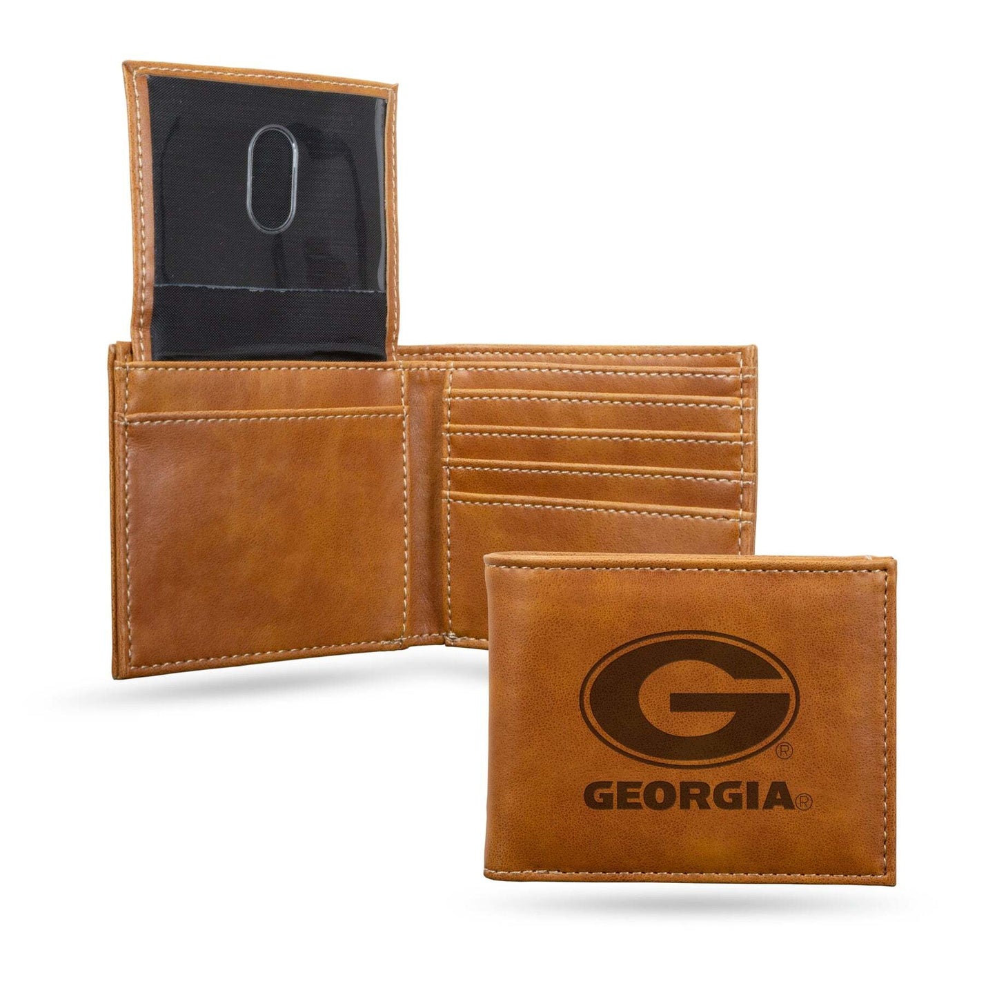 Georgia Bulldogs LEBIL Laser Engraved Tan Billfold