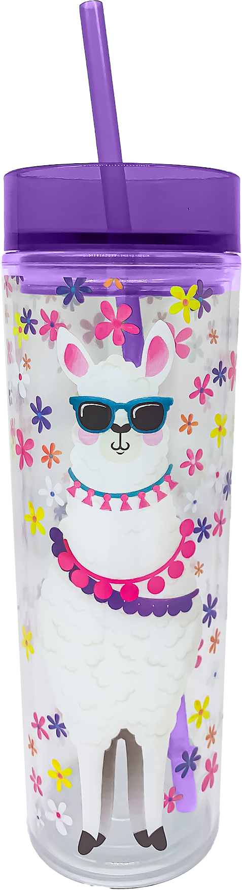 Llama Tall Cup W/Straw