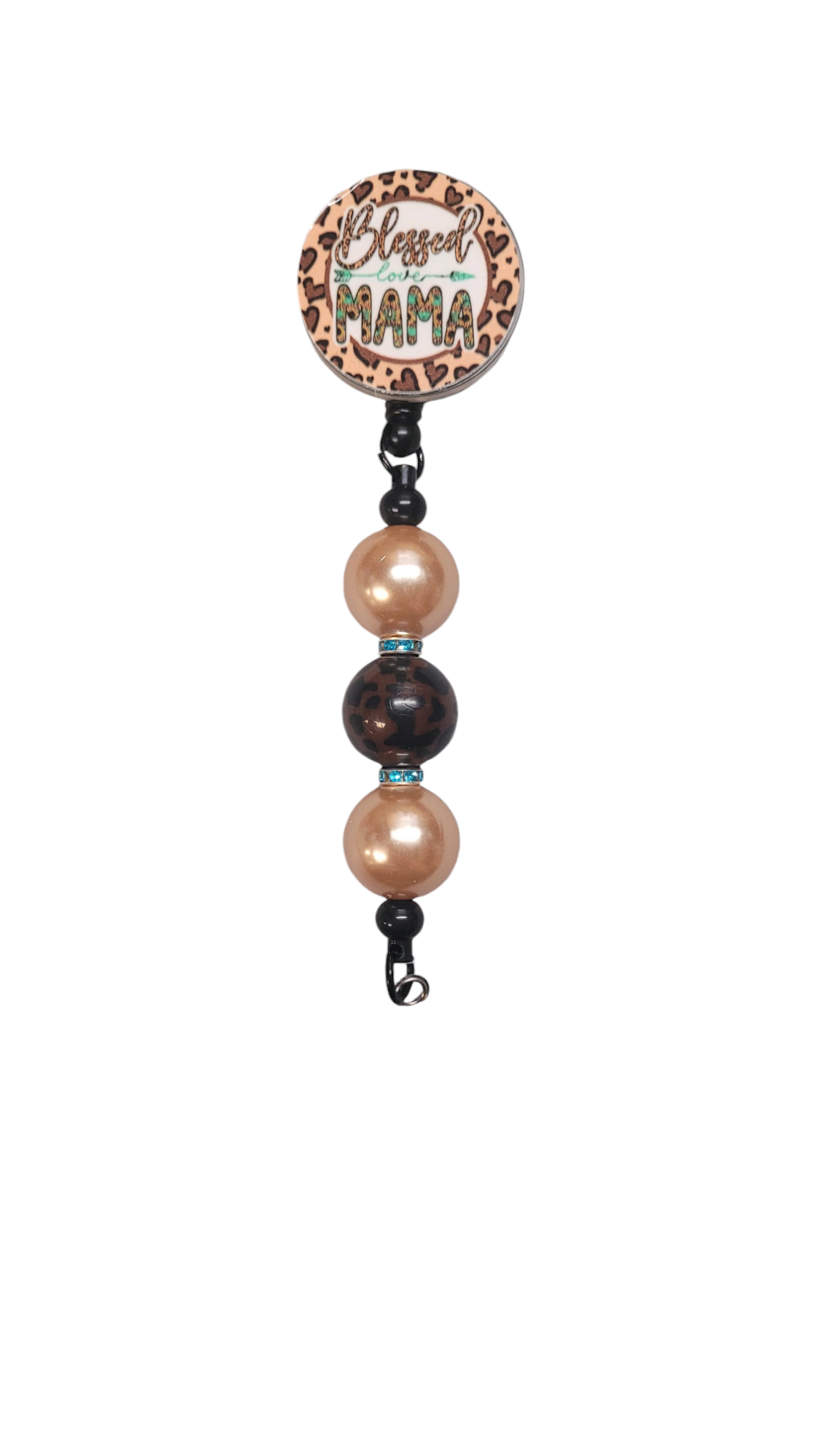 Bead and Crystal Blessed MAMA Badge Reel