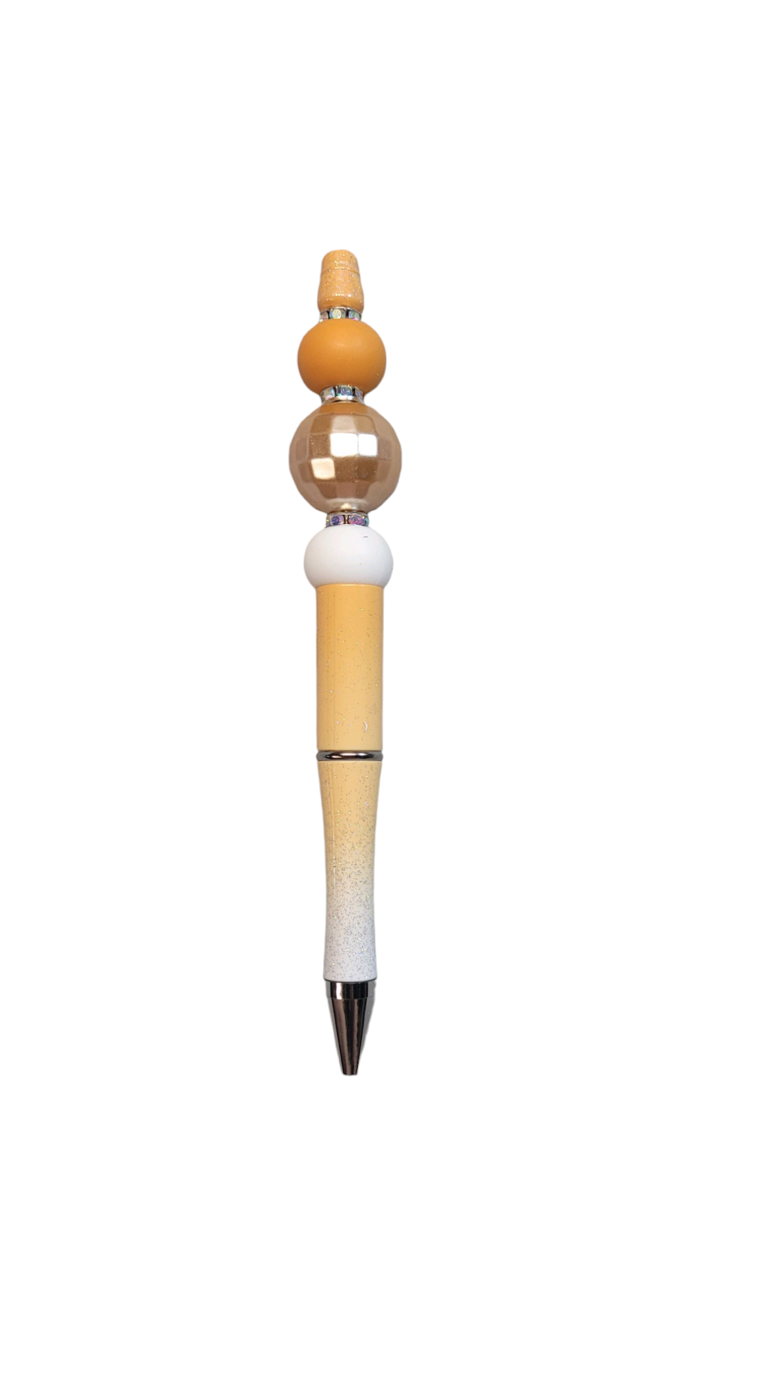 Peach and Clear Crystal Beaded Peach Ombre Pen