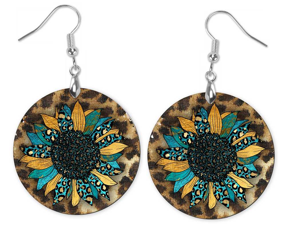 Round Western Flower Earrings
