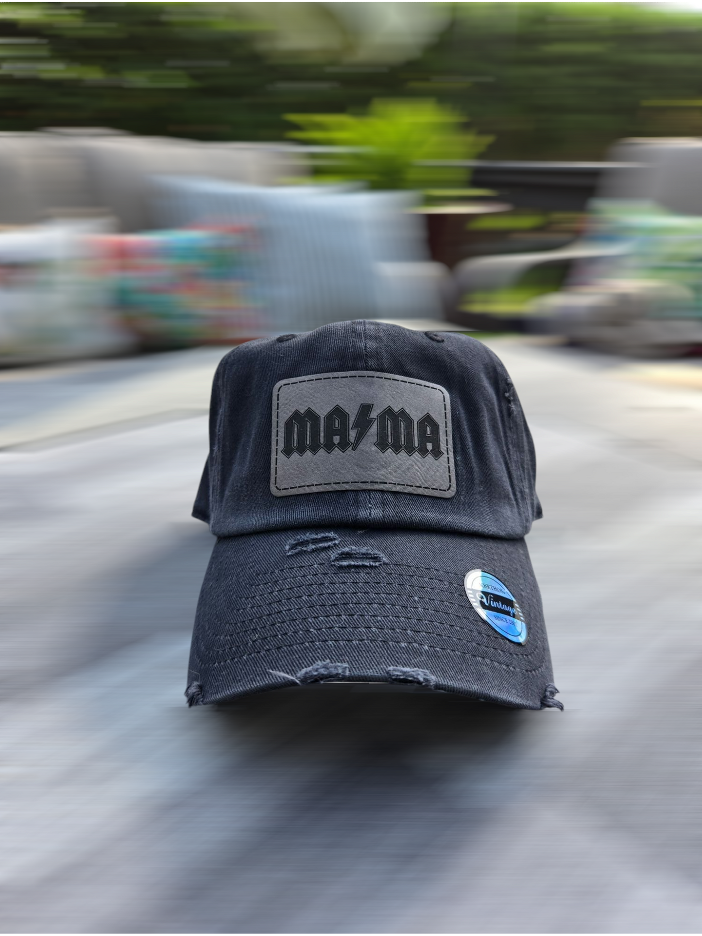 American MAMA Leather Patch Ball Cap