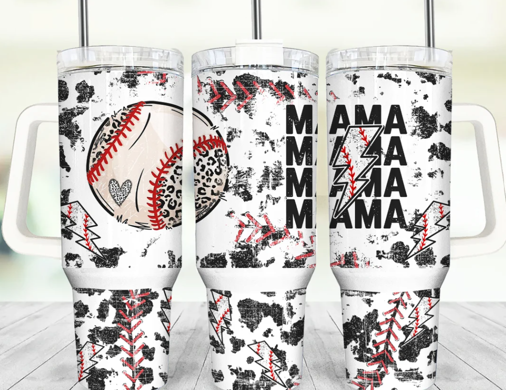 40 oz. Baseball Mama Tumbler With Handle
