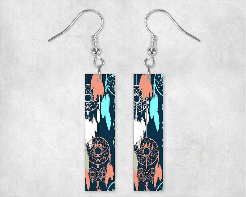 Funky Dream Catcher Bar Earrings