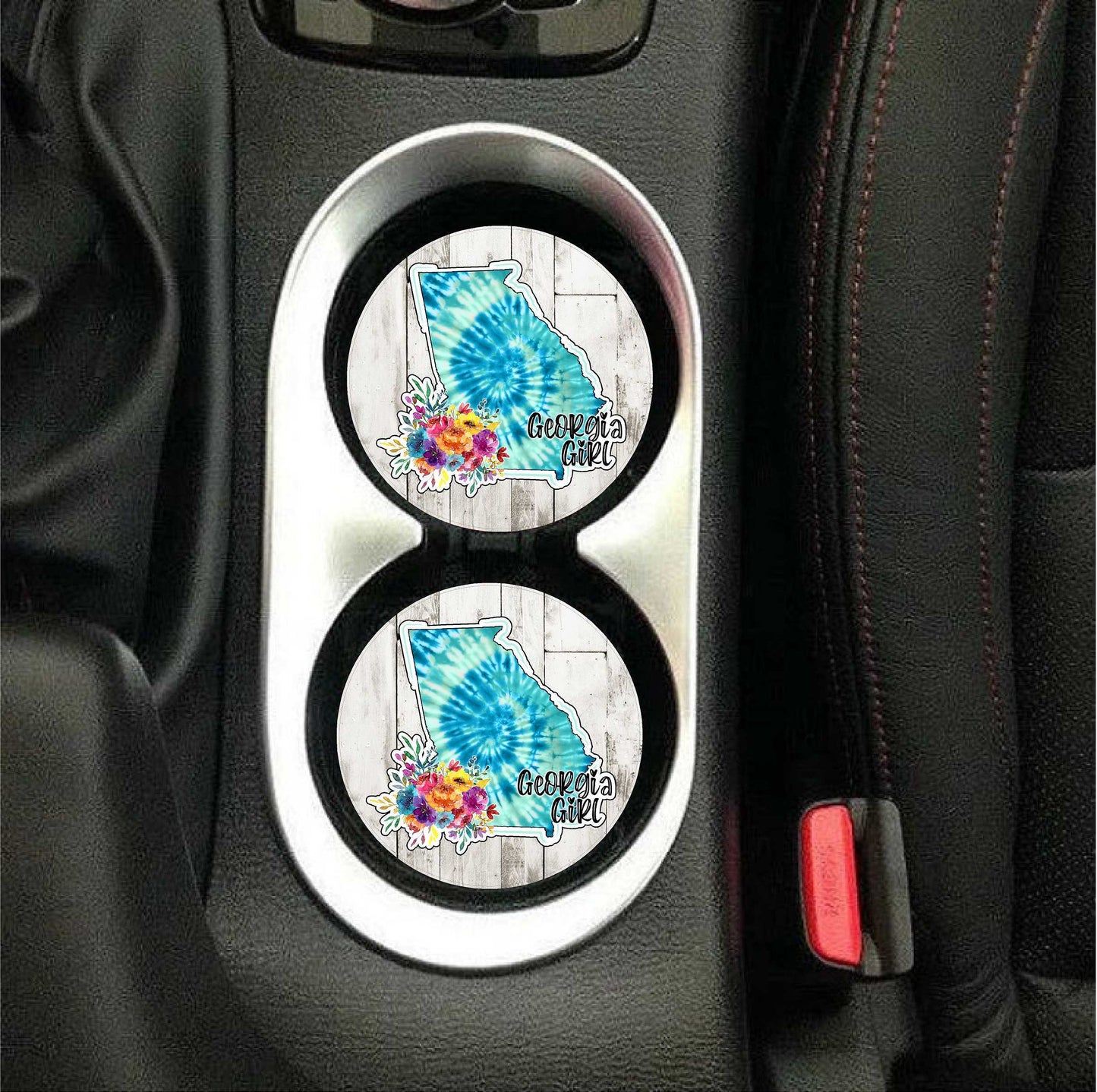 Georgia Girl Tie Dye Car Coasters