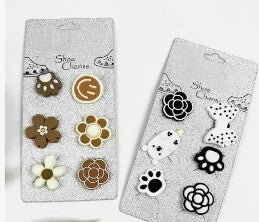 Set of 6 Shoe Charms -Black Or Brown