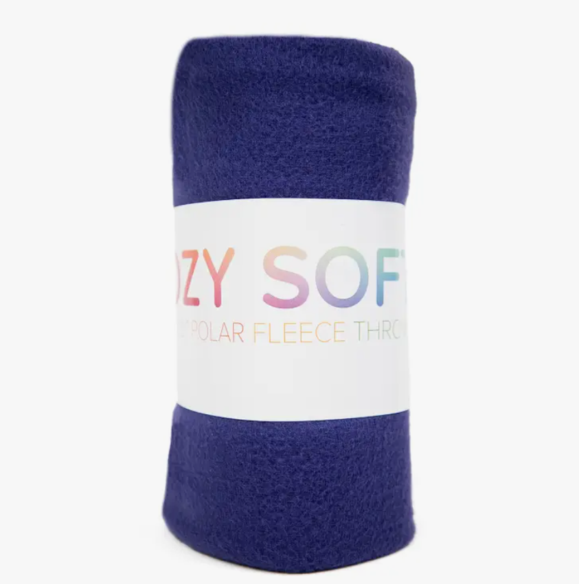 Navy Soft Polar Fleece Throw Blanket
