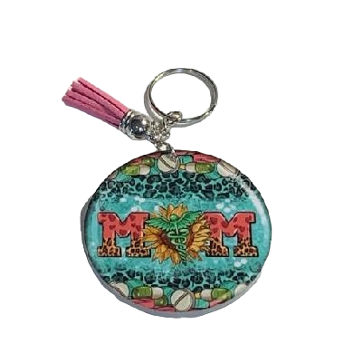 Animal Print Mom Sunflower Caduceus KC with Tassel