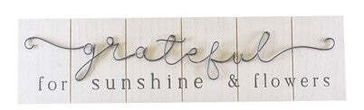 Metal and Wood Grateful Wall Home Decor